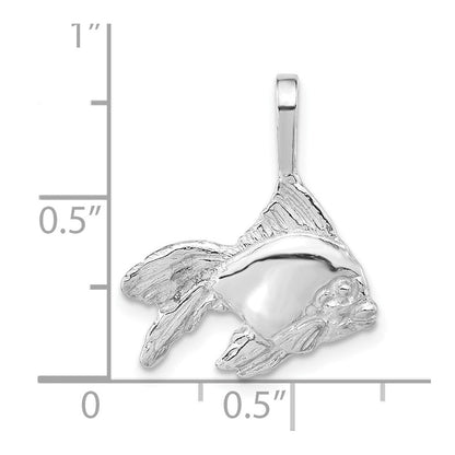 Sterlingsilber Poliert & Strukturiert Goldfish Kette Anhänger