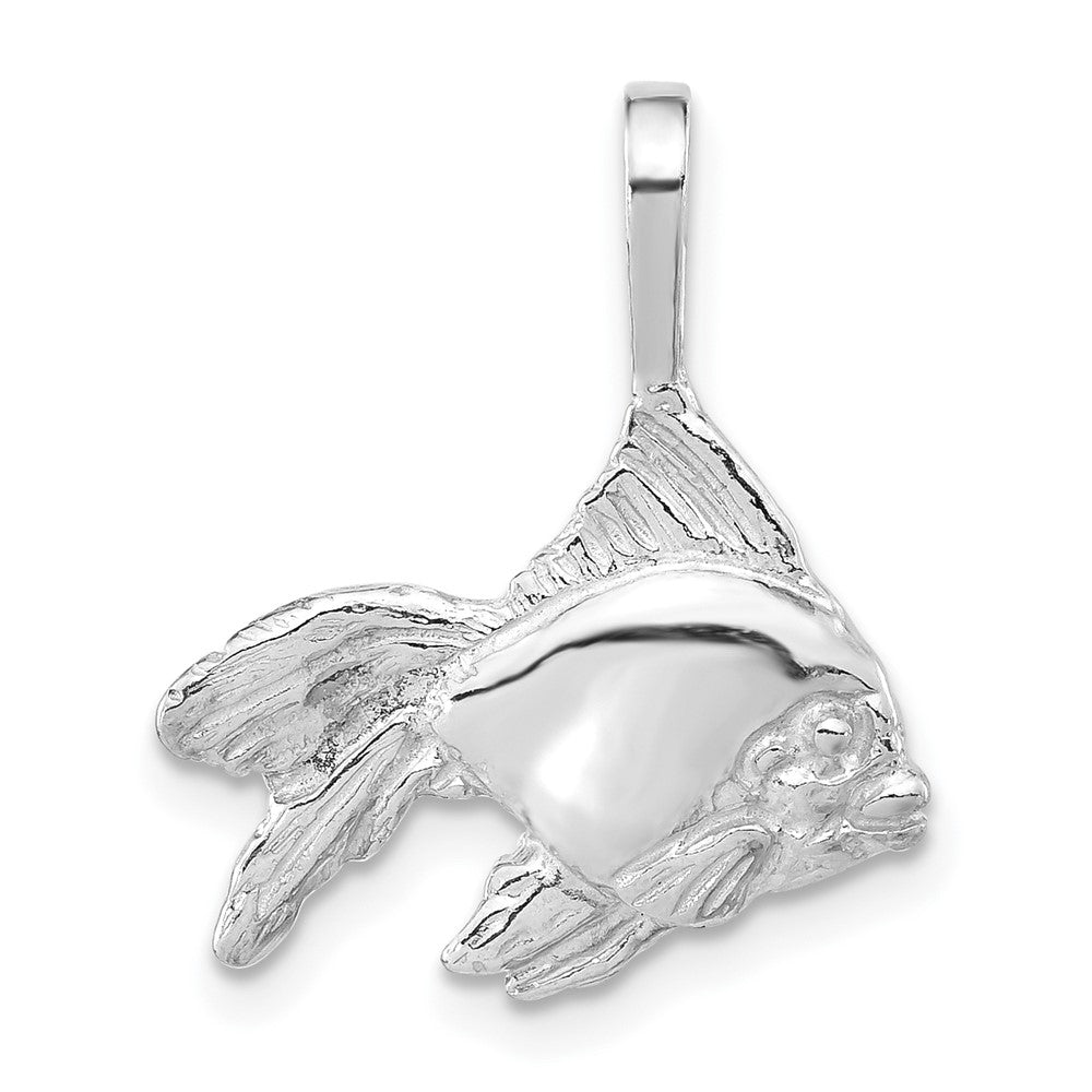 Sterlingsilber Poliert & Strukturiert Goldfish Kette Anhänger