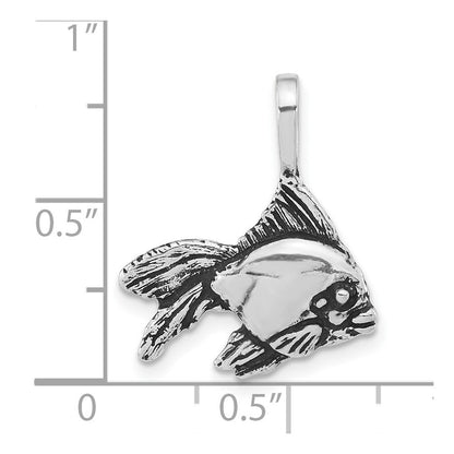 Sterlingsilber Antikisiert & Strukturiert Goldfish Kette Anhänger