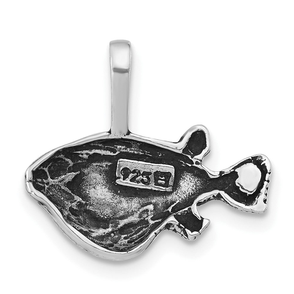 Sterlingsilber Antikisiert Big Belly Fisch Kette Anhänger