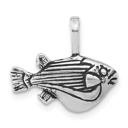 Sterlingsilber Antikisiert Big Belly Fisch Kette Anhänger