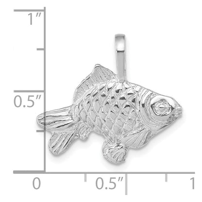 Sterlingsilber Poliert & Strukturiert Goldfish Anhänger