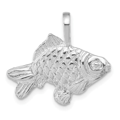 Sterlingsilber Poliert & Strukturiert Goldfish Anhänger
