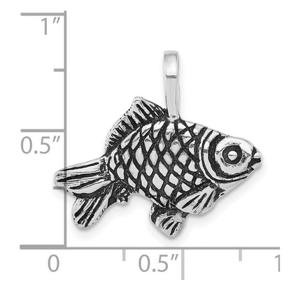 Sterlingsilber Antikisiert & Strukturiert Goldfish Anhänger