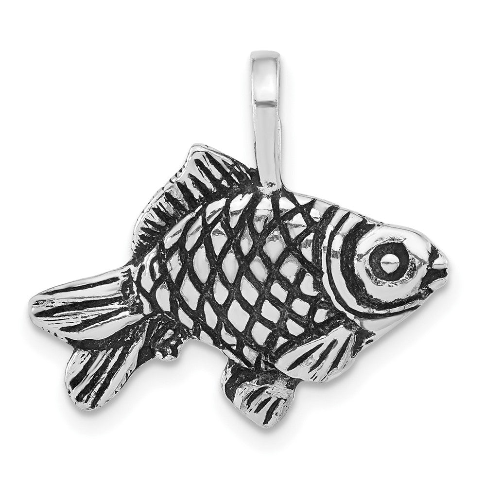 Sterlingsilber Antikisiert & Strukturiert Goldfish Anhänger