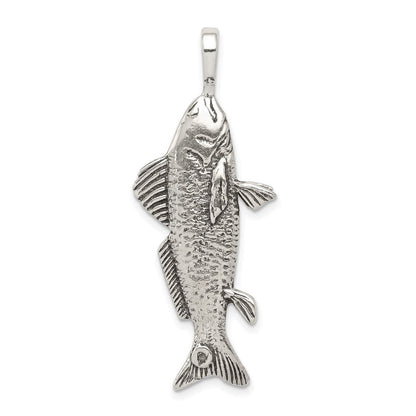 Sterlingsilber Antikisiert & Strukturiert Fisch Anhänger