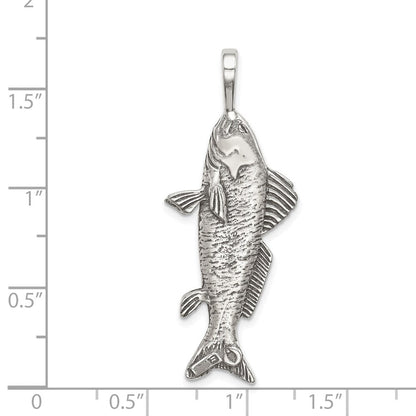 Sterlingsilber Antikisiert & Strukturiert Fisch Anhänger