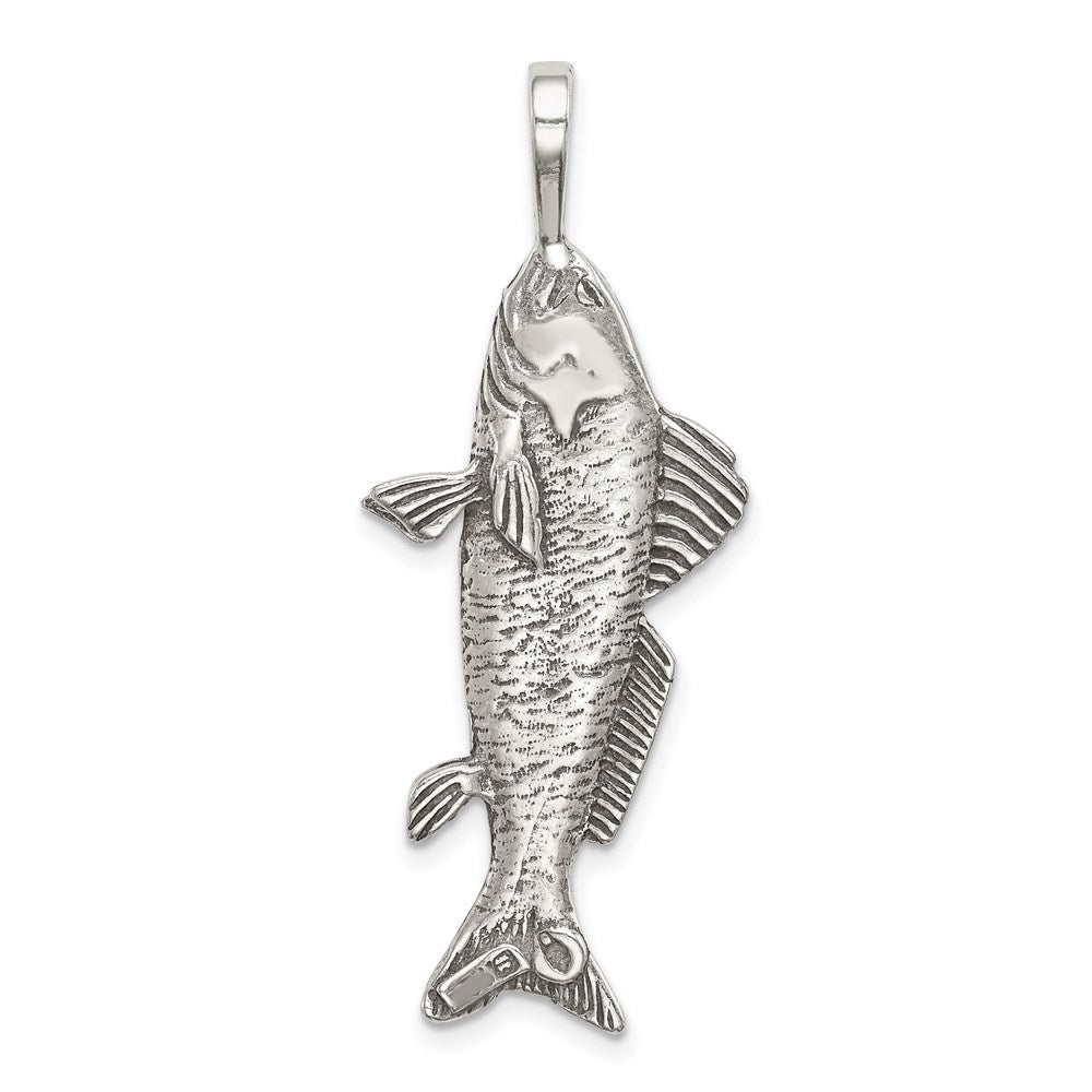 Sterlingsilber Antikisiert & Strukturiert Fisch Anhänger