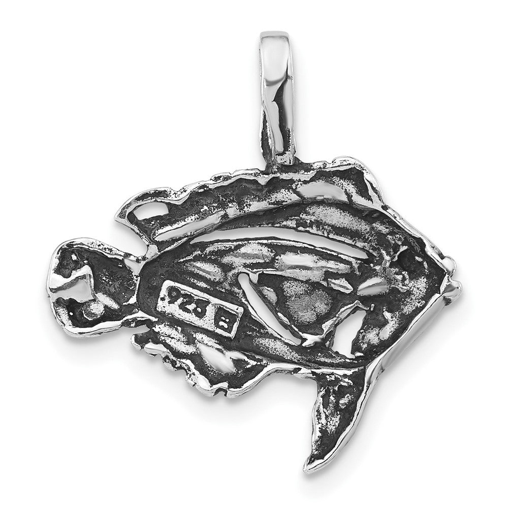 Sterlingsilber Antikisiert & Strukturiert Fisch Anhänger