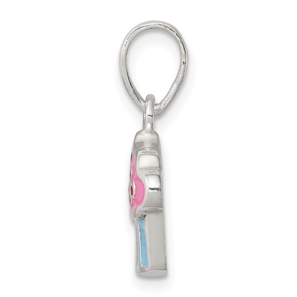 Sterlingsilber Poliert Emaille Cupcake Kind Anhänger