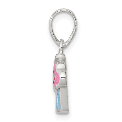 Sterlingsilber Poliert Emaille Cupcake Kind Anhänger
