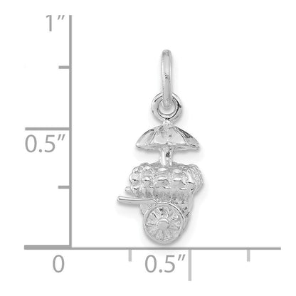 Sterlingsilber 3-d Poliert Umbrella Cart Anhänger