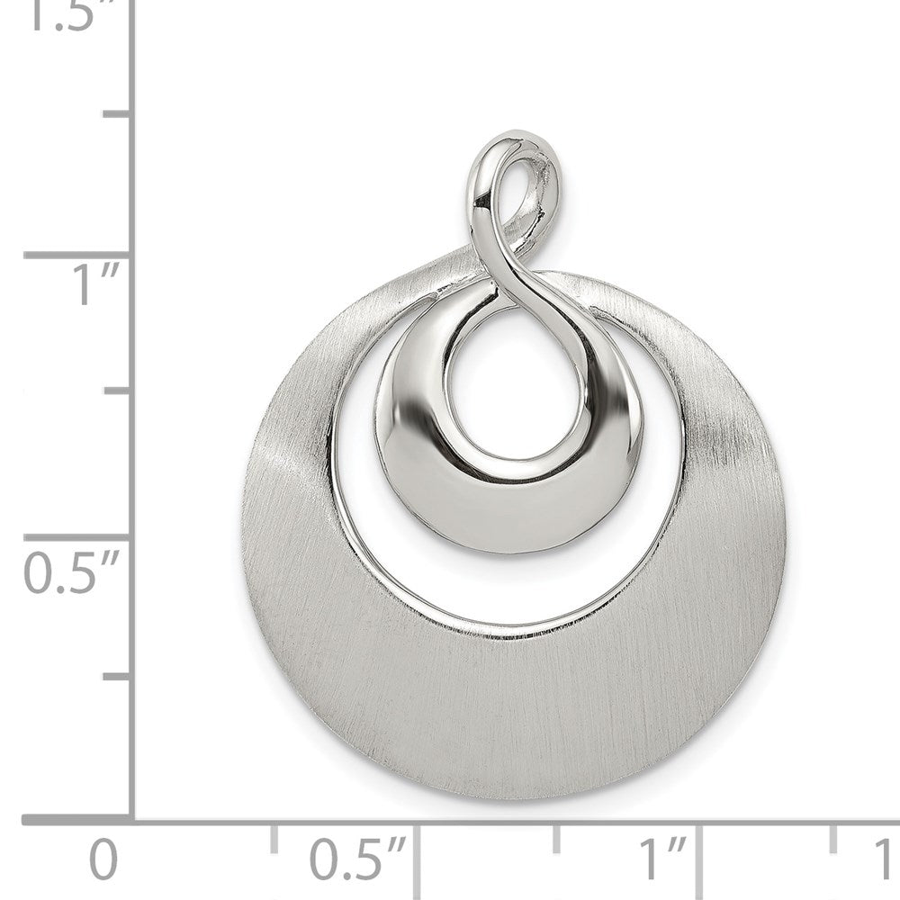 Sterlingsilber Rhodiniert Poliert/satin Unendlichkeit Wirbel Kette Anhänger