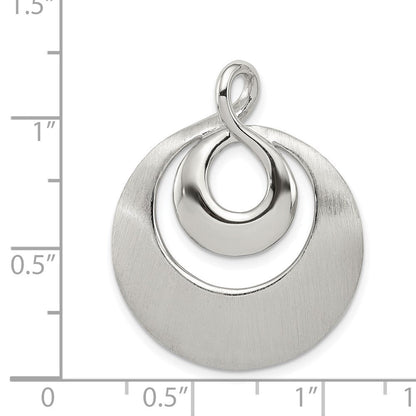 Sterlingsilber Rhodiniert Poliert/satin Unendlichkeit Wirbel Kette Anhänger