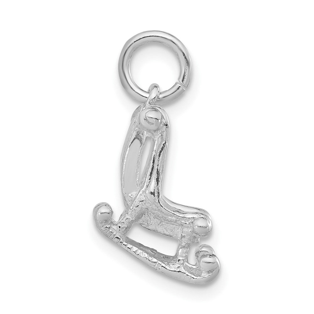 Sterlingsilber 3-d Poliert Rocking Chair Anhänger