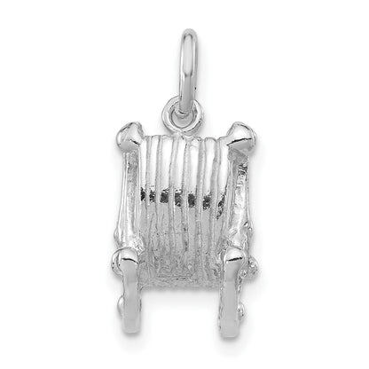 Sterlingsilber 3-d Poliert Rocking Chair Anhänger