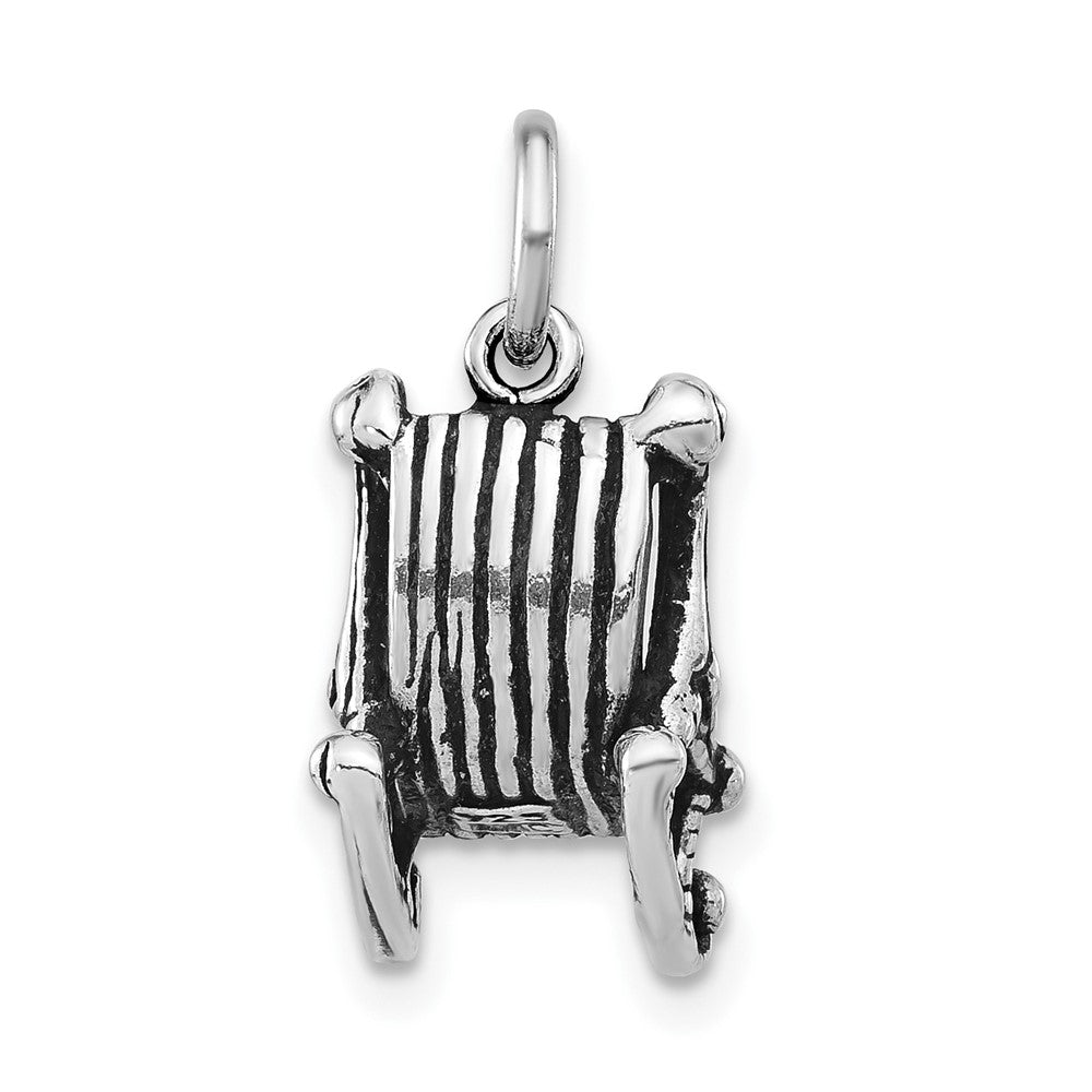 Sterlingsilber 3-d Antikisiert Rocking Chair Anhänger