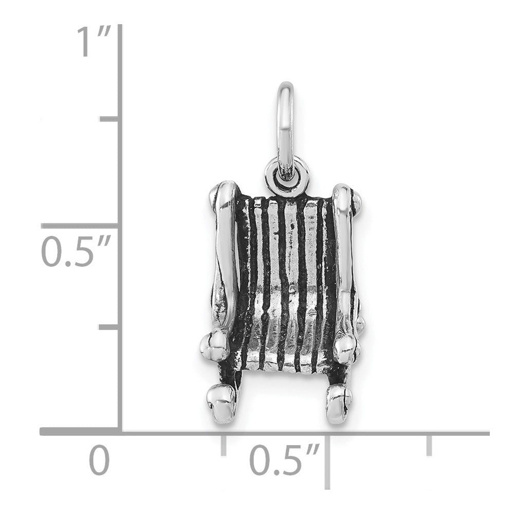 Sterlingsilber 3-d Antikisiert Rocking Chair Anhänger