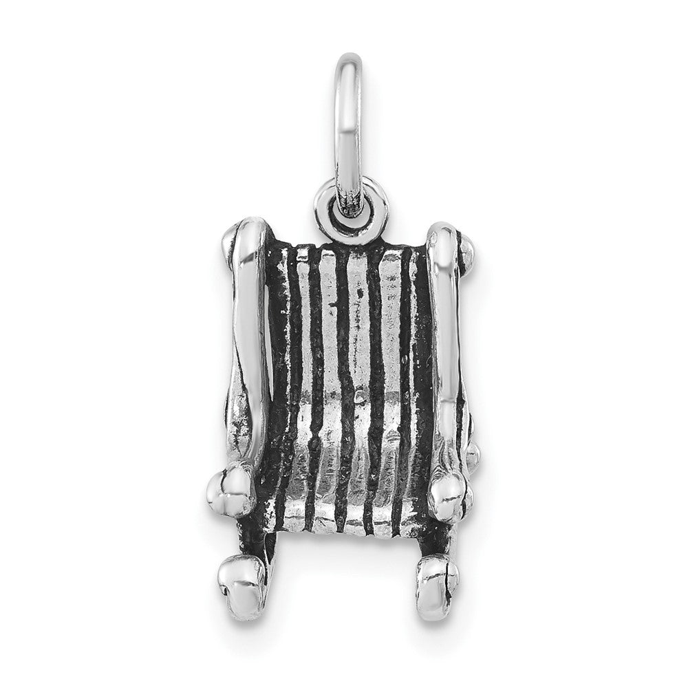 Sterlingsilber 3-d Antikisiert Rocking Chair Anhänger