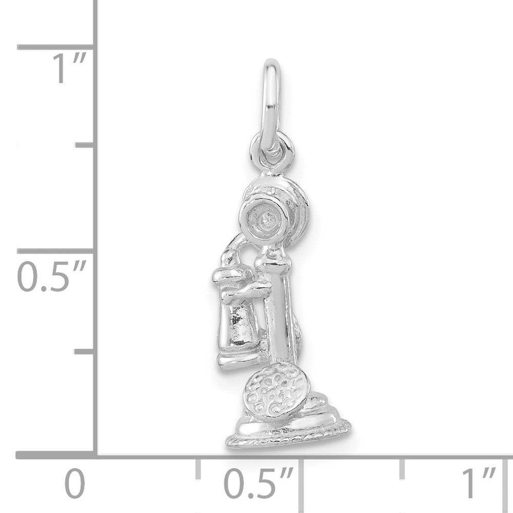 Sterlingsilber 3-d Poliert Old Fashioned Phone Anhänger
