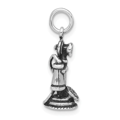 Sterlingsilber 3-d Antikisiert Old Fashioned Phone Anhänger