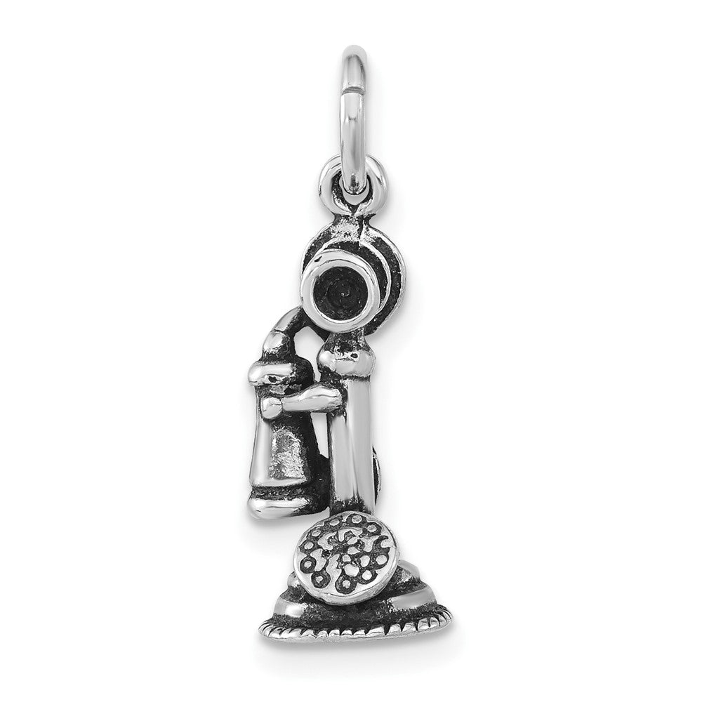 Sterlingsilber 3-d Antikisiert Old Fashioned Phone Anhänger