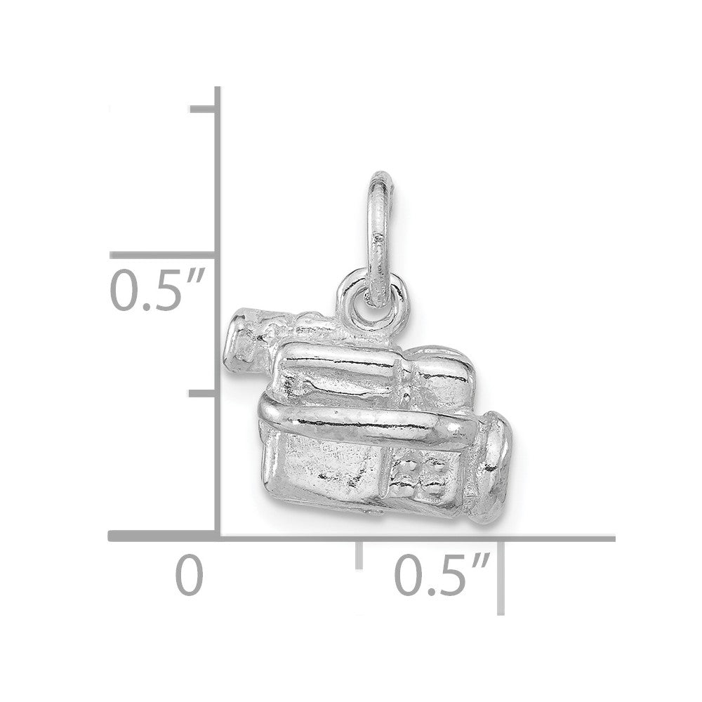 Sterlingsilber Poliert 3-d Video Kamera Anhänger