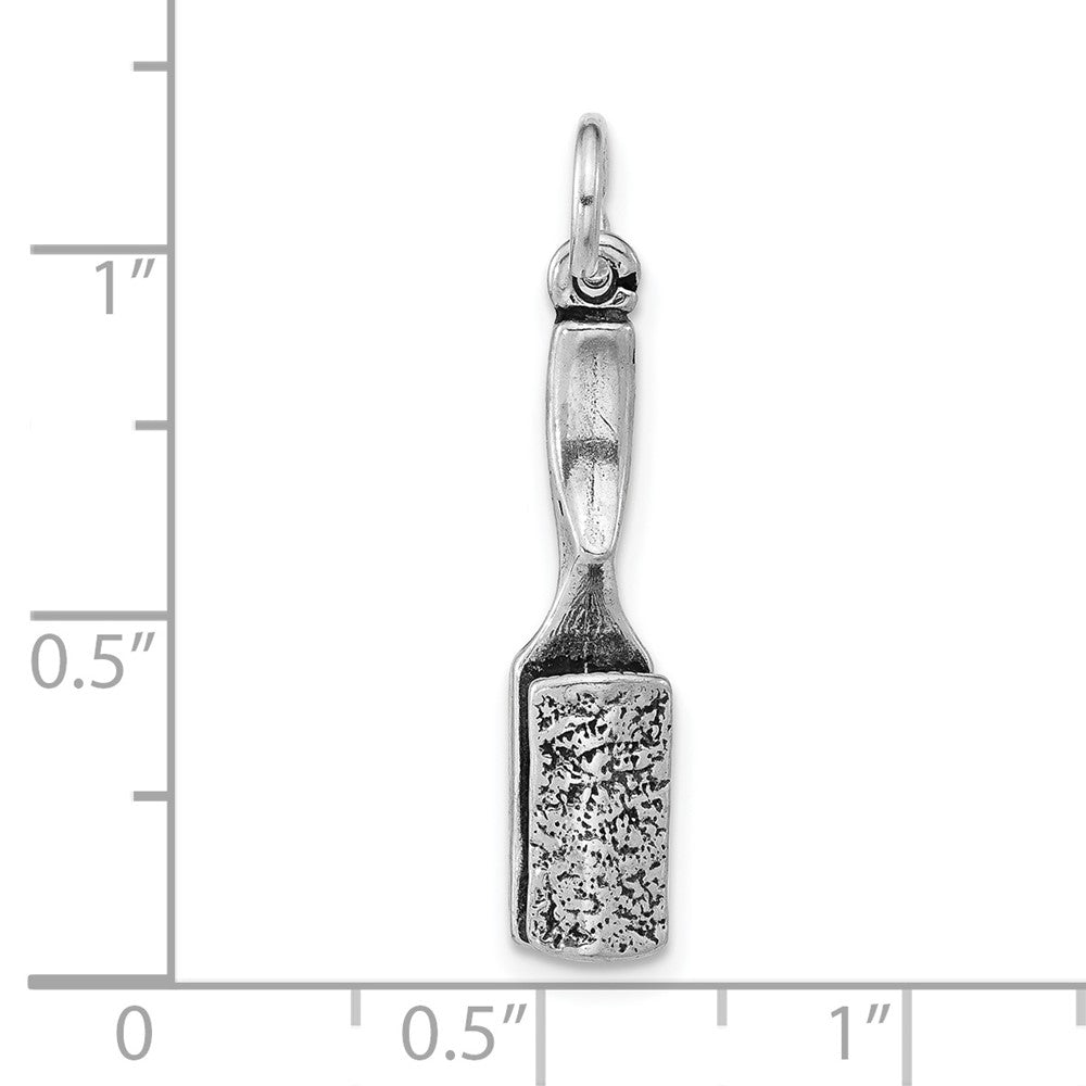 Sterlingsilber 3-d Poliert & Antikisiert Hair Brush Anhänger