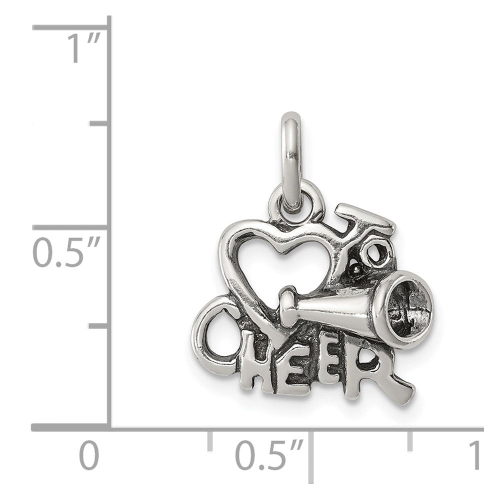 Sterlingsilber Poliert Antikisiert I Liebe Cheer Anhänger