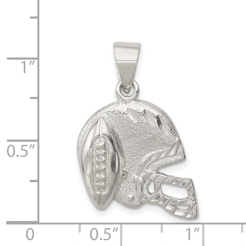 Sterlingsilber Poliert Football & Helm Anhänger