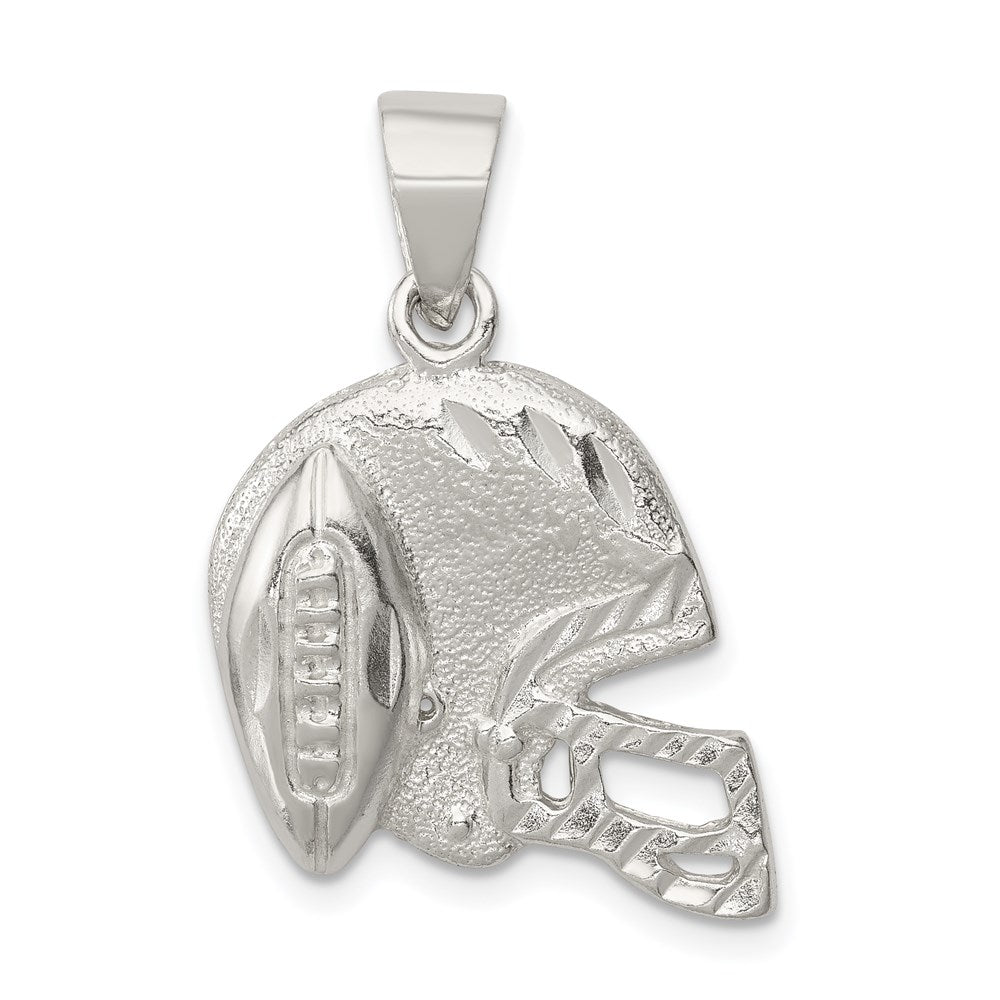 Sterlingsilber Poliert Football & Helm Anhänger