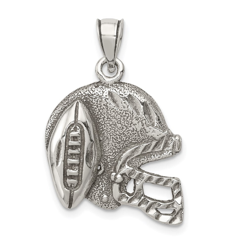 Sterlingsilber Antikisiert Football & Helm Anhänger