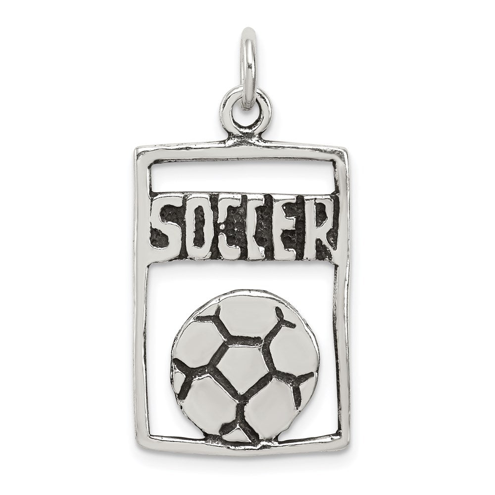 Sterlingsilber Antikisiert Fußball Rechteck Anhänger