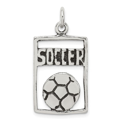 Sterlingsilber Antikisiert Fußball Rechteck Anhänger