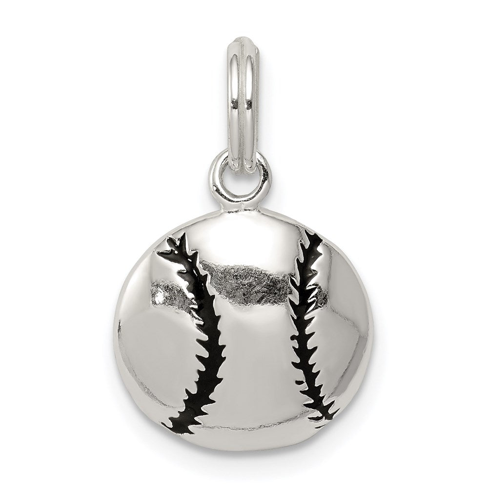 Sterlingsilber Poliert Emaille Baseball Anhänger