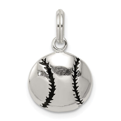 Sterlingsilber Poliert Emaille Baseball Anhänger