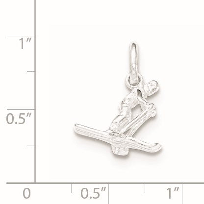 Sterlingsilber Poliert Skier Charm