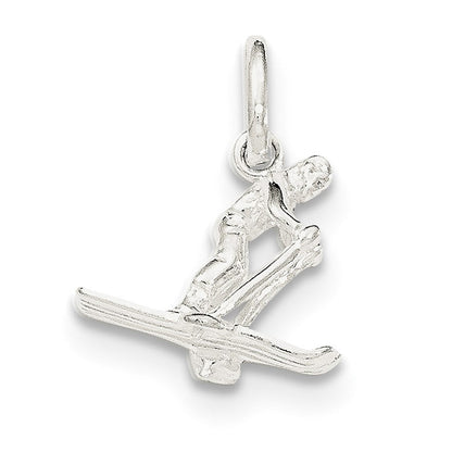 Sterlingsilber Poliert Skier Charm