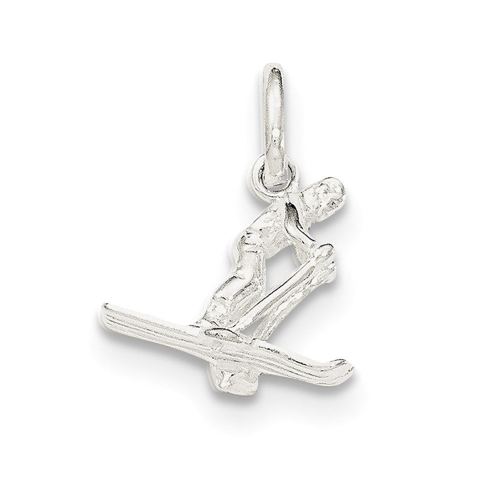 Sterlingsilber Poliert Skier Charm
