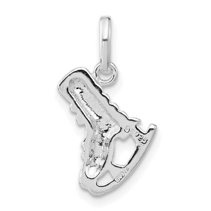Sterlingsilber Poliert Eis Skate Charm