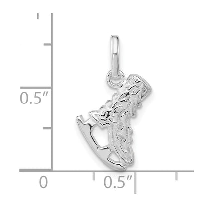 Sterlingsilber Poliert Eis Skate Charm