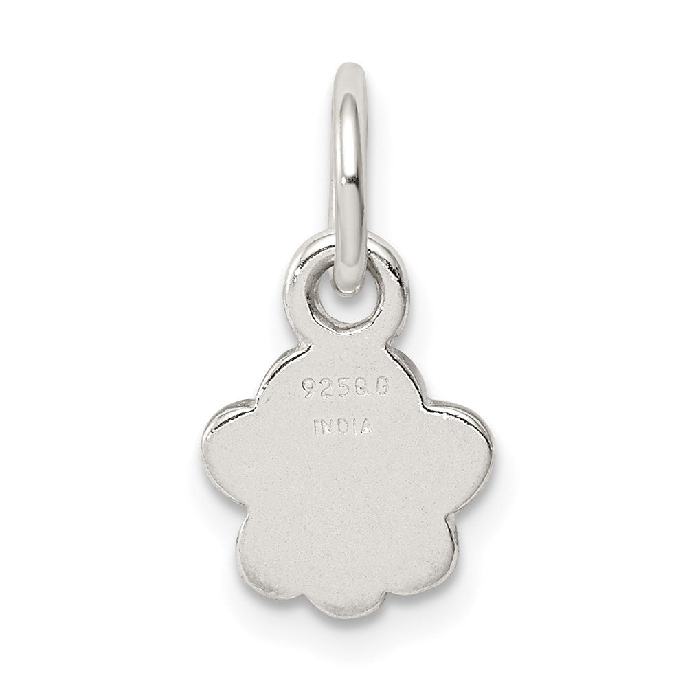 Sterlingsilber Poliert und Strukturiert Paw Druck Charm