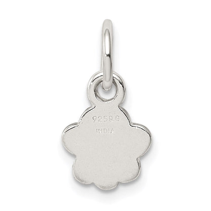 Sterlingsilber Poliert und Strukturiert Paw Druck Charm
