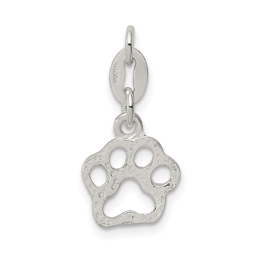 Sterlingsilber Poliert Paw Druck Charm