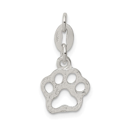Sterlingsilber Poliert Paw Druck Charm