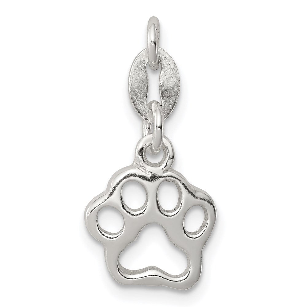 Sterlingsilber Poliert Paw Druck Charm