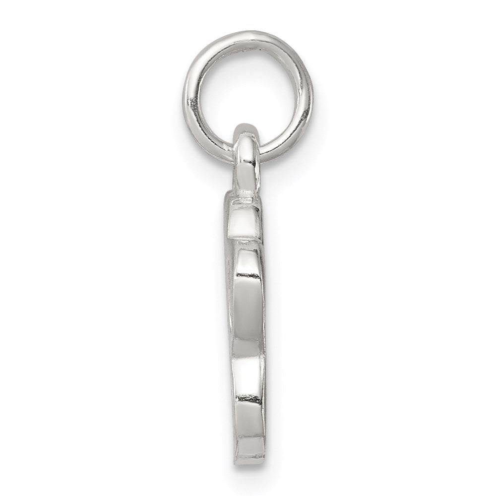 Sterlingsilber Poliert und Strukturiert Paw Druck Charm
