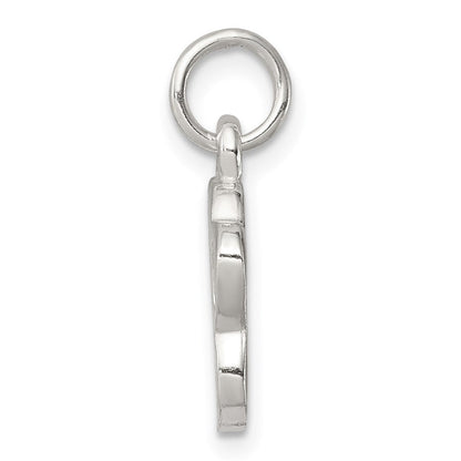 Sterlingsilber Poliert und Strukturiert Paw Druck Charm