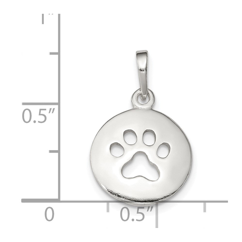 Sterlingsilber Poliert Paw Druck Anhänger