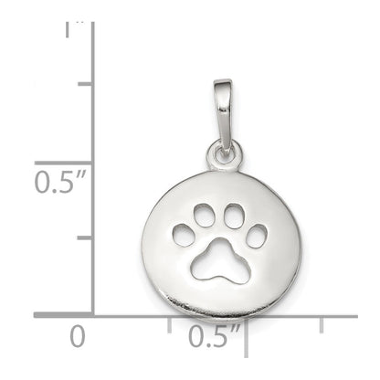 Sterlingsilber Poliert Paw Druck Anhänger